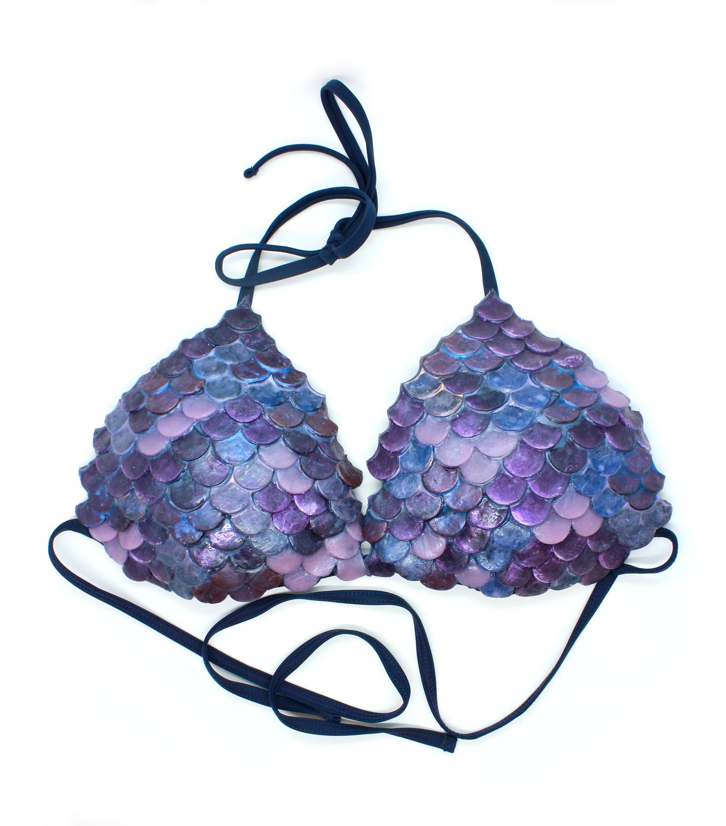 Bikini top in silicone with mermaid ruffles and flourishes