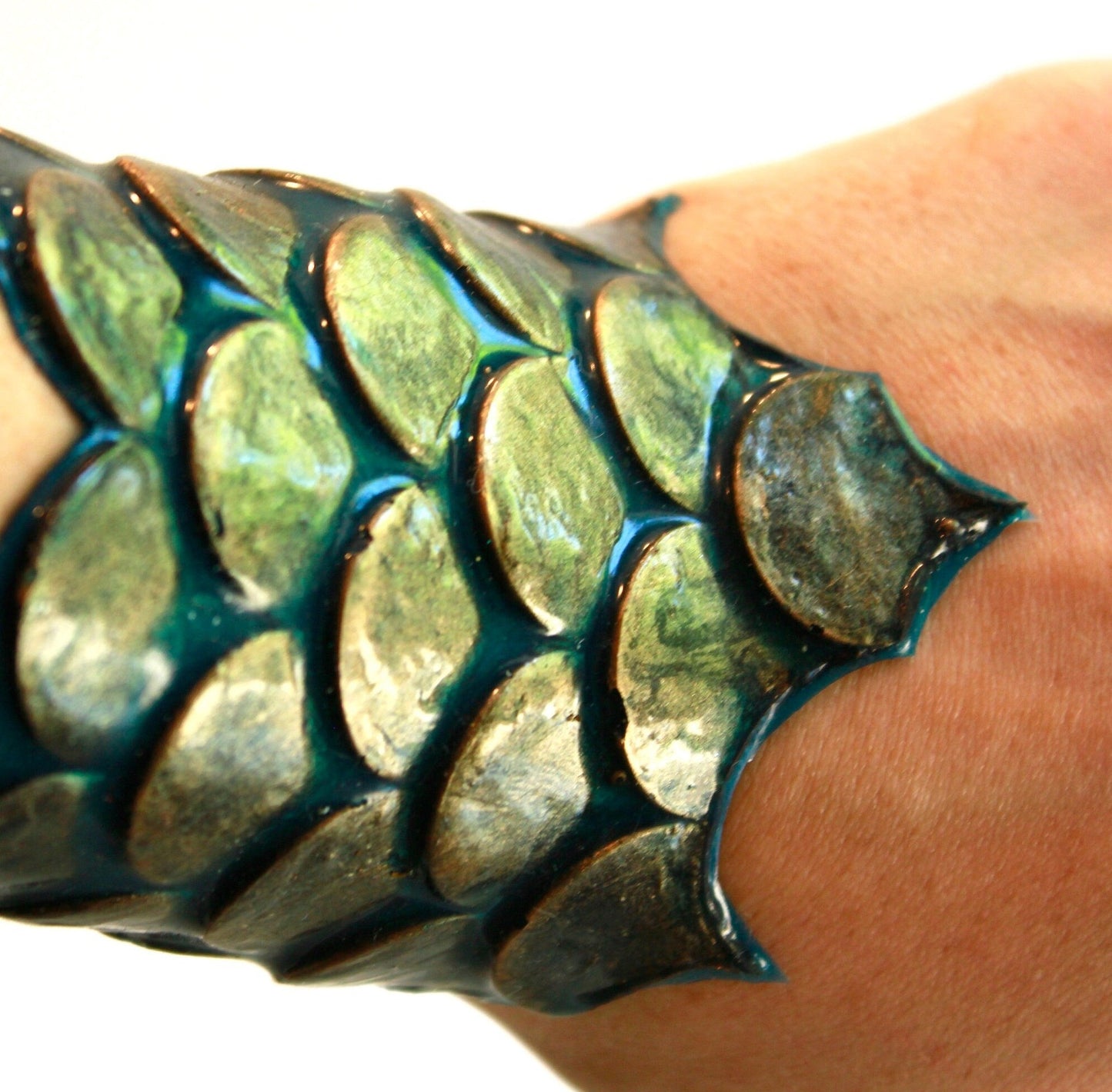 Mermaid Lyfe Style! Silicone mermaid/fish scales bracelet/bracer/Triton/ Merman/ Dragon/ celtic armor effect!