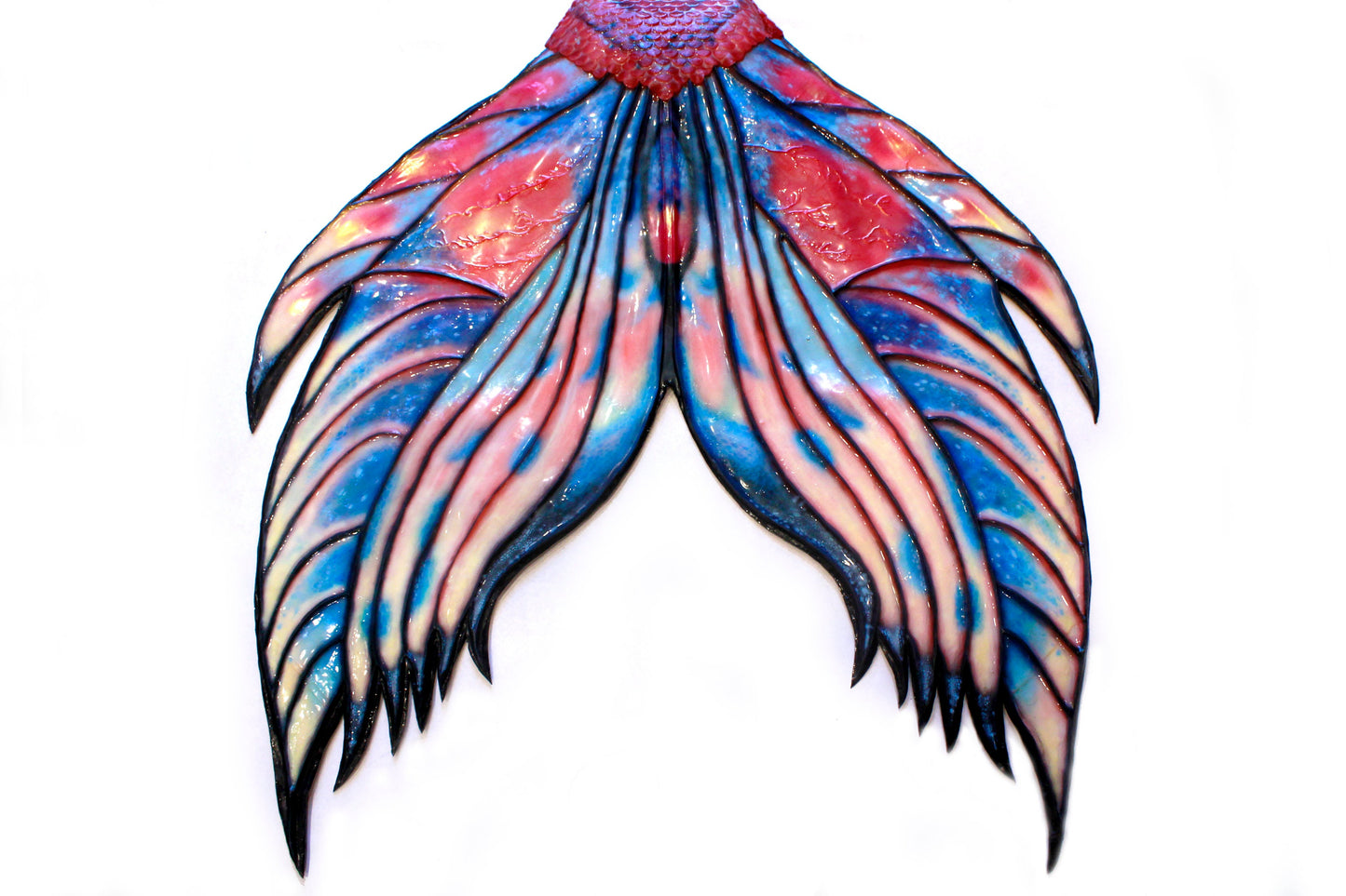 Professional mermaid tail, completely in silicone (dragon skin), with monofin inside.