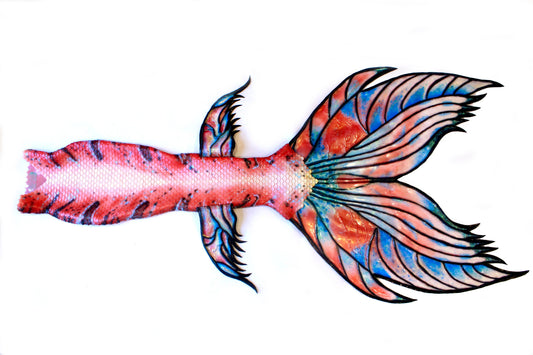Professional mermaid tail, completely in silicone (dragon skin), with monofin inside.