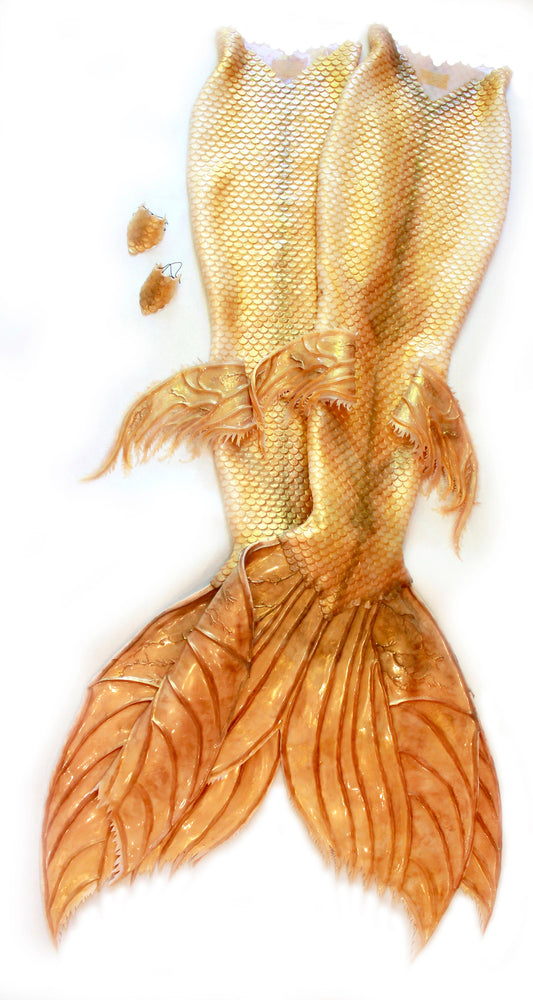 Professional mermaid tail, completely in silicone (dragon skin), with monofin inside.