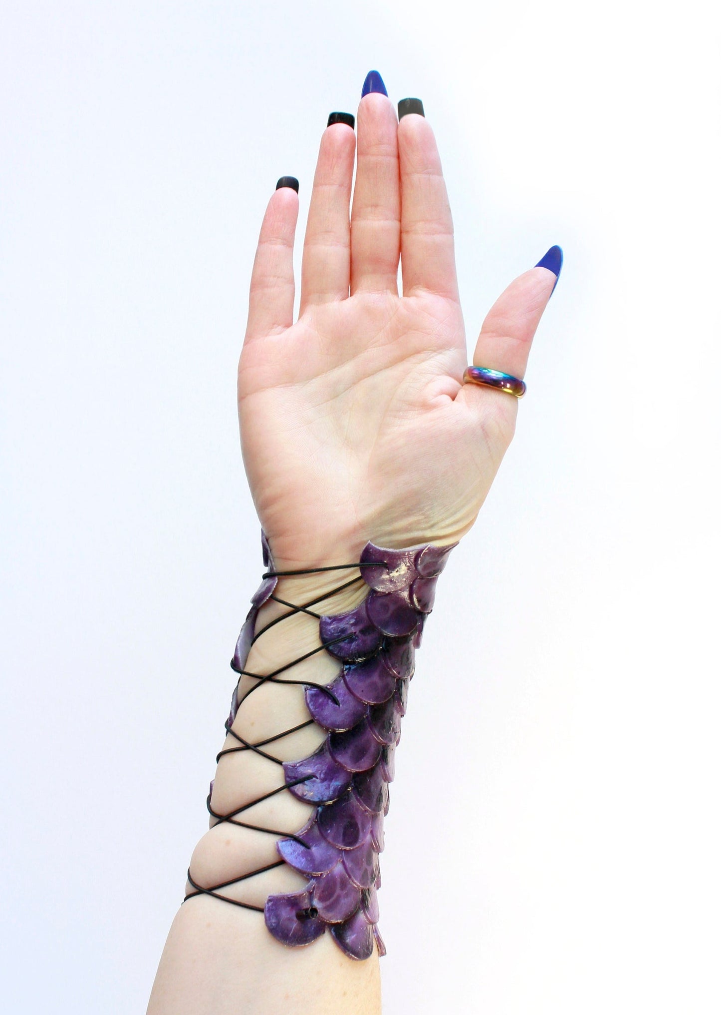 Mermaid Lyfe Style! Silicone mermaid/fish scales bracelet/bracer, jewelry, accessory, waterproof, adaptable, resistant, purple leopard