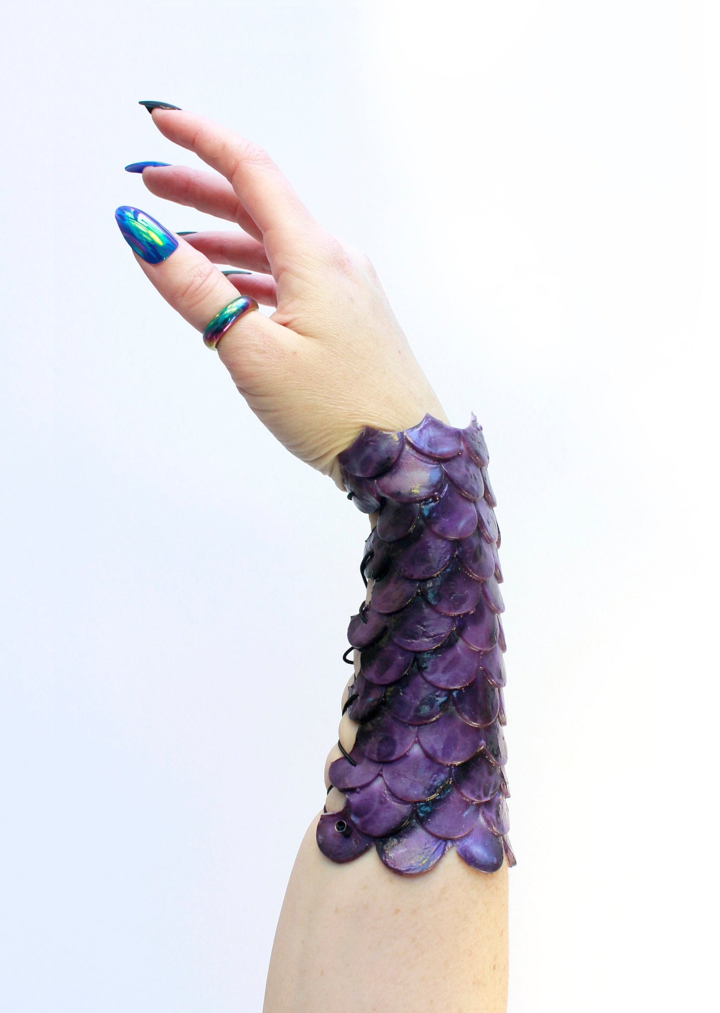 Mermaid Lyfe Style! Silicone mermaid/fish scales bracelet/bracer, jewelry, accessory, waterproof, adaptable, resistant, purple leopard
