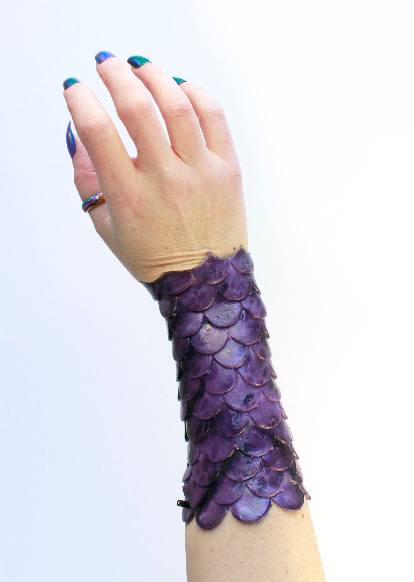 Mermaid Lyfe Style! Silicone mermaid/fish scales bracelet/bracer, jewelry, accessory, waterproof, adaptable, resistant, purple leopard