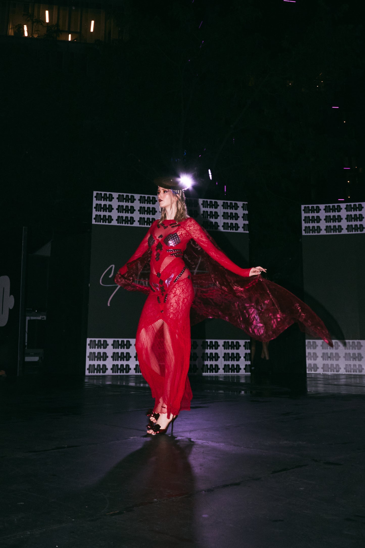 Red Net Scales Dress