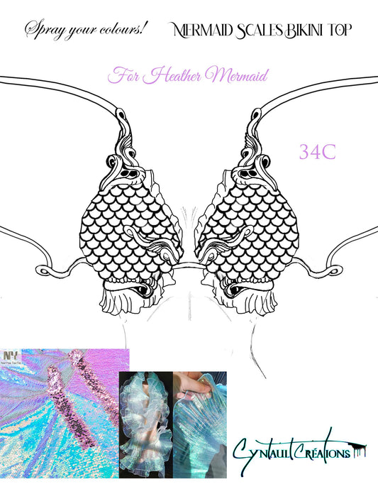 Bikini top en silicone avec écailles de sirène comme une légende des mers!