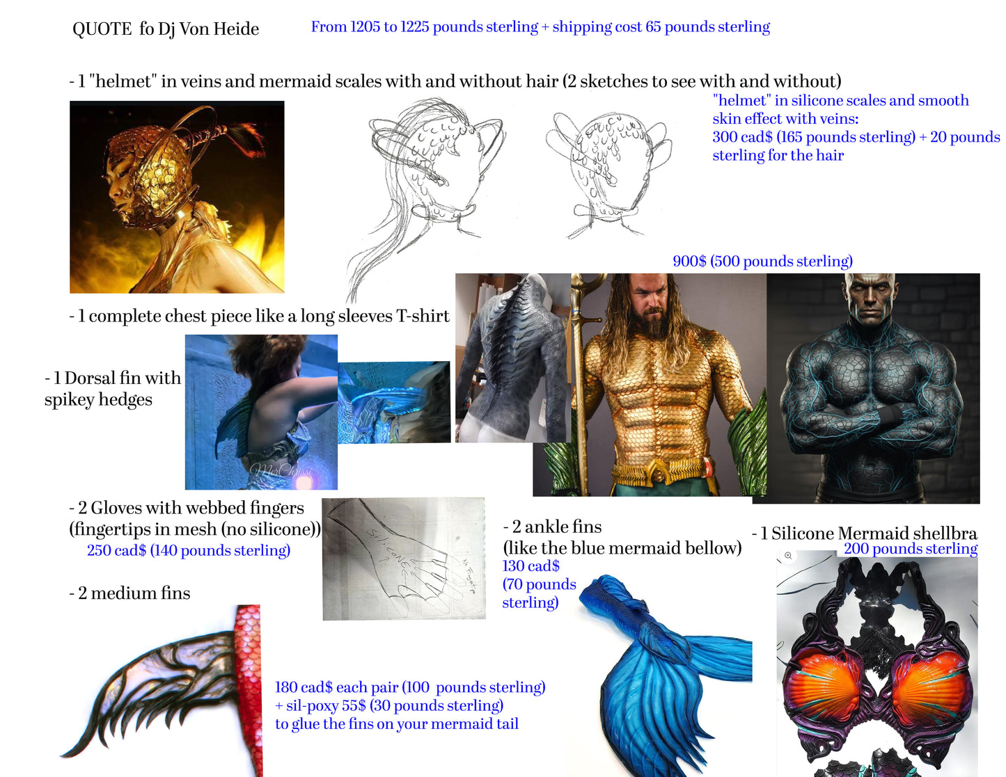 Custom Order Helmet, Chest Piece, etc.