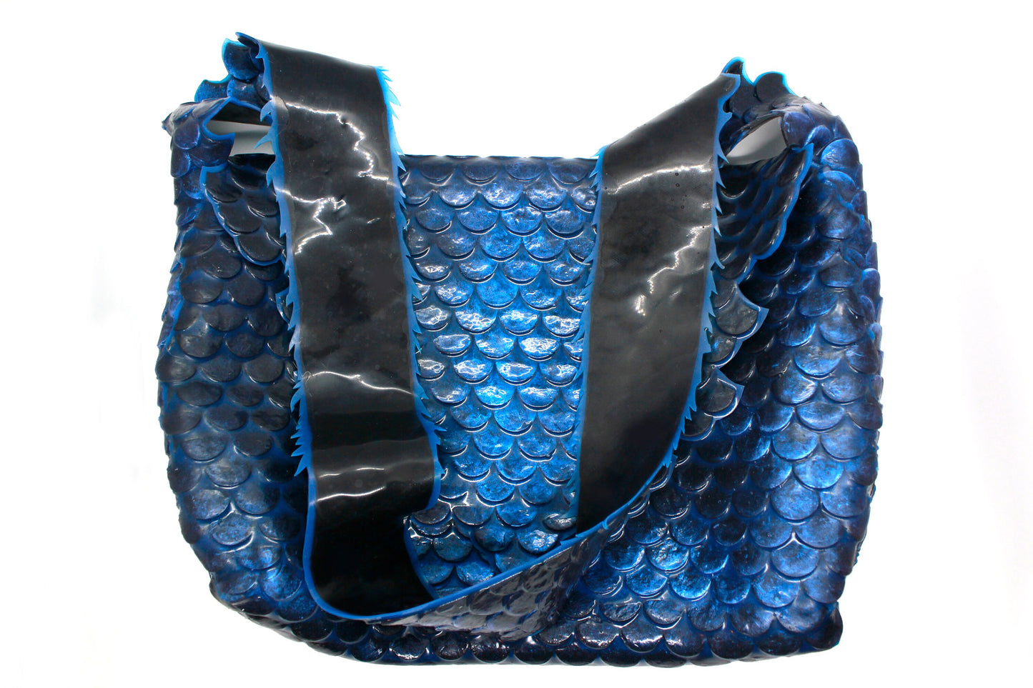 Sac bandoulière entièrement en écailles de silicone comme une sirène ou un dragon ou un poisson/unique